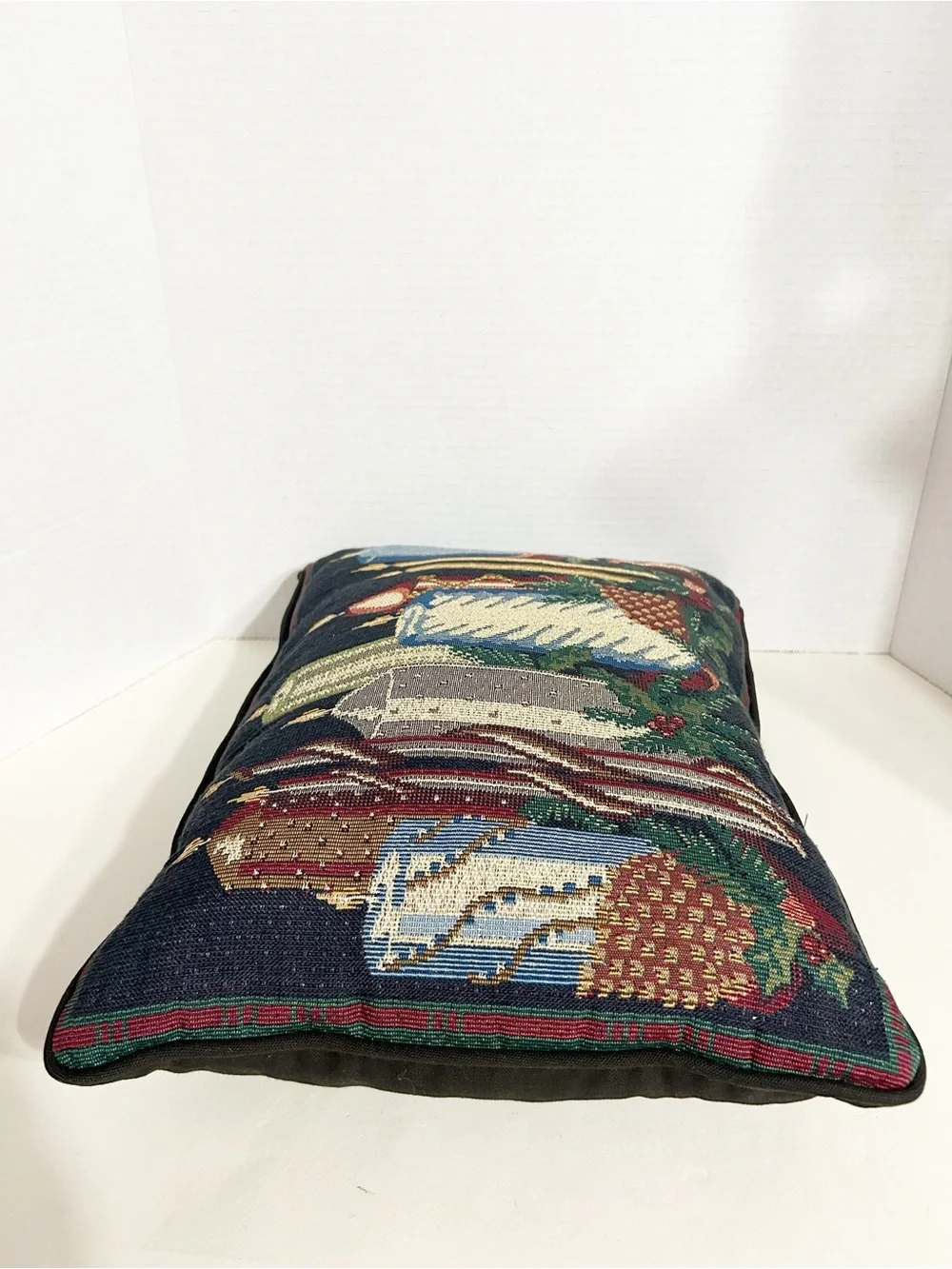 Unbranded Christmas Candles Woven Tapestry Throw Pillow Holiday Decor